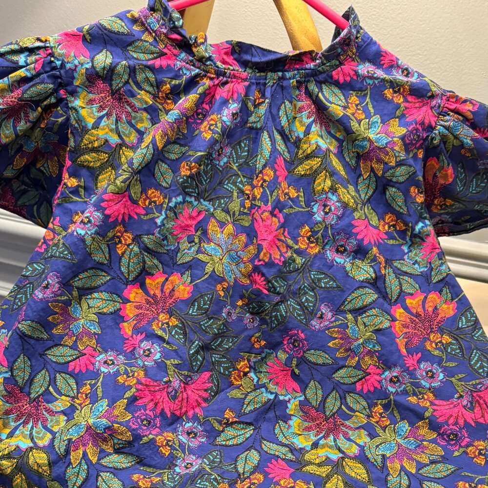 Sugarlips Floral Print Ruffle Sleeve Blouse Large